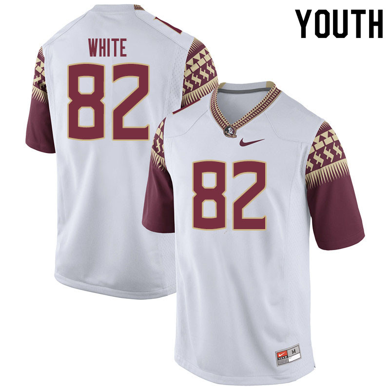 Youth #82 Austin White Florida State Seminoles College Football Jerseys Sale-White